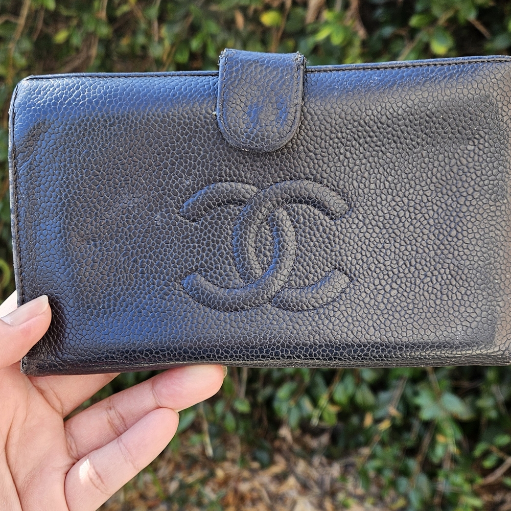 Chanel Black Caviar Leather Wallet